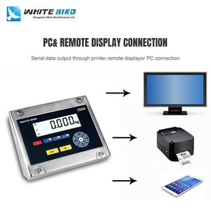 Indicador de pesaje <span class=keywords><strong>Digital</strong></span> Industrial con pantalla de acero inoxidable I30S White Bird - Product Image 3