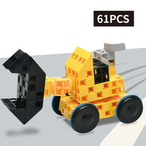 Gran oferta, 61 Uds., rompecabezas de bloques 3D para niños, bulldozer de bloques de construcción entrelazados de plástico de seis lados, juego de bloques de construcción DIY - Product Image 2