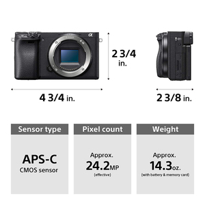 Cámara sin Espejo Alpha A6400: Cámara Digital con Lentes Intercambiables APS-C y Videocámara 4K con Enfoque Automático de Ojos en Tiempo Real - Product Image 2