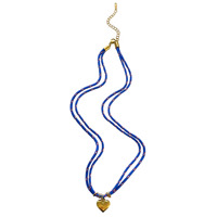 Collier en acier inoxydable plaqué or 18 carats PVD avec chaîne en corde nautique en forme de cœur, bijoux pour femmes, étanche, vente en gros