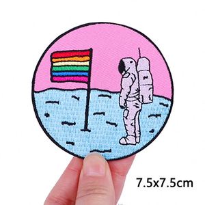 Patchs thermocollants Paysage Spatial pour Vêtements, Broderie Rock, Patchs Tactiques, Badges Logo Personnalisé, Broderie T-shirt - Product Image 2