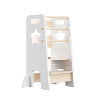 Tour d'apprentissage Montessori pour tout-petits, marchepied en bois pour enfants, tabouret d'aide de cuisine avec barres de sécurité amovibles
