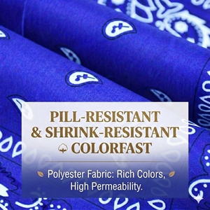 ผ้าโพกหัวโพลีเอสเตอร์ลายดอกมะม่วงหิมพานต์ผ้าโพกศีรษะสี่เหลี่ยมลายจุดขี่จักรยานกลางแจ้ง - Product Image 2