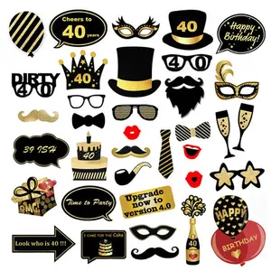 Photo Booth Props Kit 18th 30th 40th 50th 60th 70th 80th Photobooth Props Party Mask Favor Supplies Birthday Party Decorations