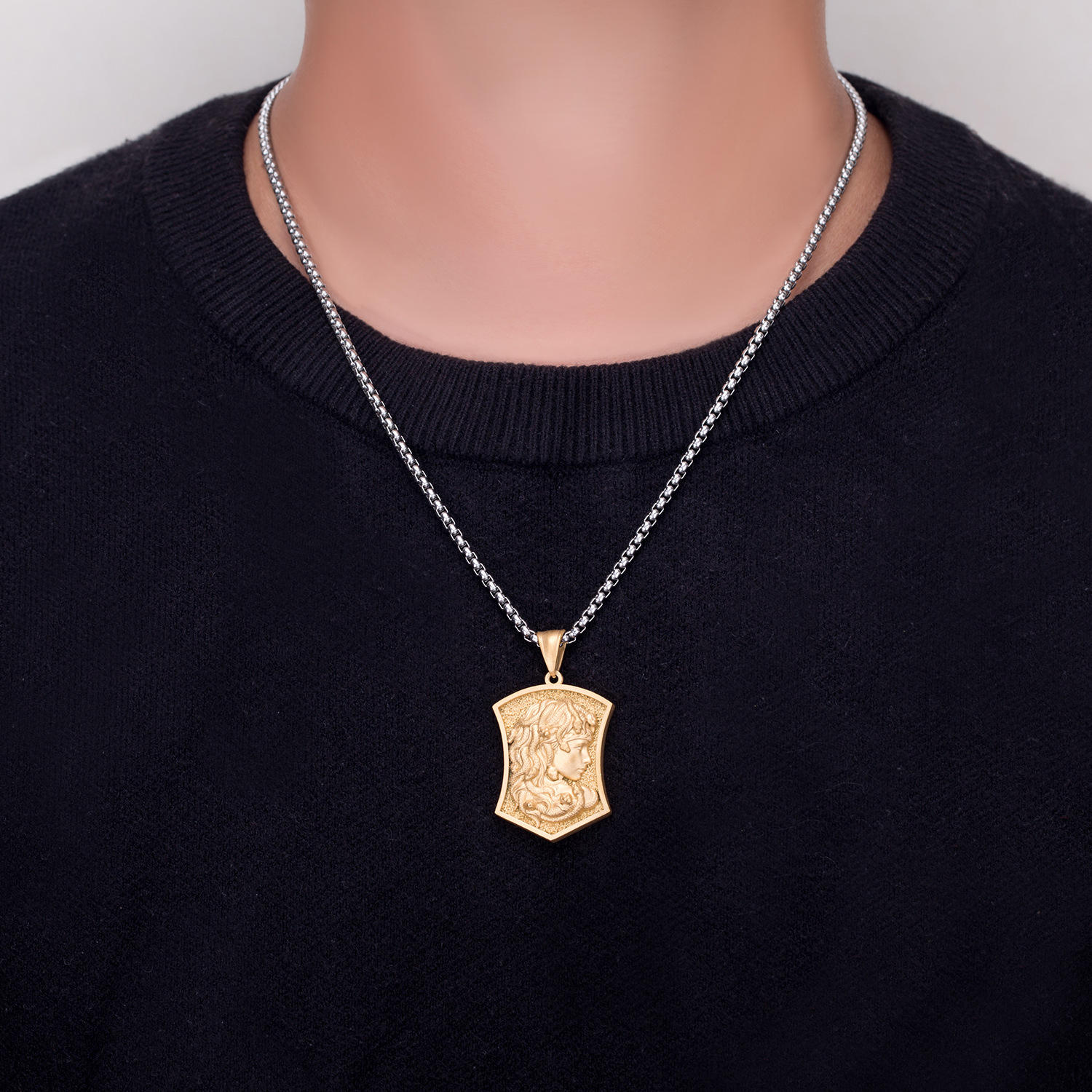 Gold Medusa Necklace Feminist Stainless Steel Jewelry