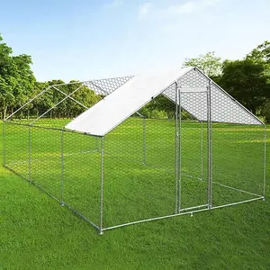 Large Metal Wire Chicken Run Walk in Chicken Coop for Poultry Hen Cage Run with Cover