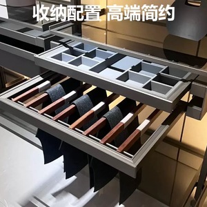 Armario Moderno Personalizado OUGOO de Aluminio con Puertas Corredizas de <span class=keywords><strong>Cristal</strong></span>, Luces LED, Estantes y 5+ Cajones, Mueble Independiente para el Hogar - Product Image 4