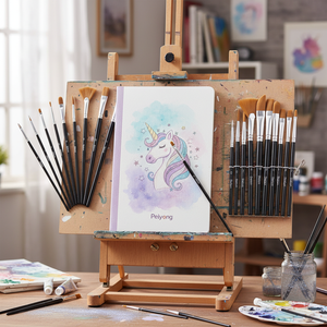 Peiyong A5 Glitter Unicorn Watercolor Brush 80 hojas Cubierta de rebote lento Mango de madera Modelo 865100 - Product Image 3