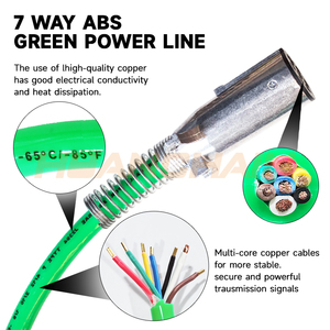 Kit de manguera de línea de aire de alimentación ABS 3 en 1, envoltura de manguera de aire, Cable eléctrico de 7 vías con empuñadura, aerolíneas para semirremolque, Tractor - Product Image 4