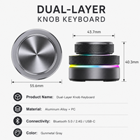 SIKAI 无线双层可编程宏旋钮 RGB 铝制 BT USB-C 旋转控制器，用于视频编辑、音频设计、编码