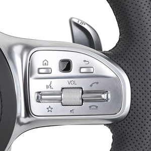 Volant personnalisé en cuir semi-synthétique et fibre de carbone pour Mercedes Benz Classe E W213 W212 W176 W221 W222 C292 <span class=keywords><strong>GLE</strong></span> W166 53 63 <span class=keywords><strong>E53</strong></span> <span class=keywords><strong>AMG</strong></span> - Product Image 3