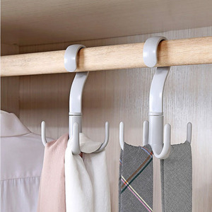 Multifunctional Clothing Organizer Hooks Plastic <b>Wardrobe</b> <b>Hanging</b> Closet Storage Rack For Ties Belts Scarves 10 Pcs - Product Image 1