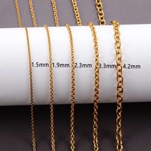 Collier classique en acier inoxydable, chaîne à maillons Rolo pour femmes et hommes, collier simple en <span class=keywords><strong>argent</strong></span> et or, bijoux en métal - Product Image 3