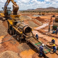 Mobile Goldwaschanlage 30-50TPH Gold-Trommelsieb Alluvial-Goldseparator Hitzebeständig Afrika Bergbau Übersee-Service