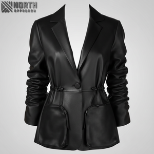 Chaqueta de Motociclismo Personalizada para Mujer, de Cuero Genuino, Transpirable, Tejida, con Diseño de Logotipo Personalizado, Servicio OEM - Product Image 1