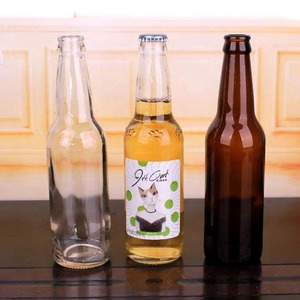 Fournisseur en gros d'impression UV, bouteille <span class=keywords><strong>de</strong></span> bière en verre ambré transparent, 12 oz, 330 ml, col long avec bouchon à couronne pour l'emballage <span class=keywords><strong>de</strong></span> <span class=keywords><strong>la</strong></span> bière - Product Image 4