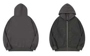 Sweat à capuche zippé en molleton surdimensionné pour homme 350 g/m² Streetwear décontracté Sweat vierge personnalisable pour la saison d'automne - Product Image 5