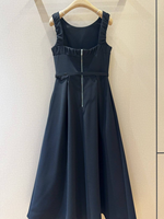 Robe de Jour Sans Manches Noire en Acétate Style Hepburn 2026, Taille Haute, Jupe Trapèze, Idéale pour le Travail et les Trajets Quotidien, Robe Ajustée Élégante