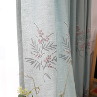 Innermor Personnalisable Moderne Décor Brodé Faux Linge Rideaux Chambre Maison Drapé pour Salon Fenêtre