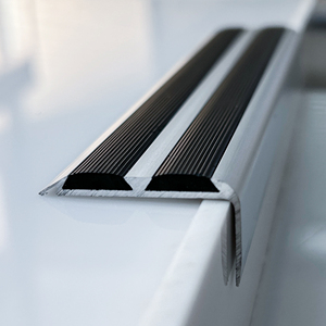 Modern School Grade Durable Eco-Friendly Indoor Outdoor Anti-Slip PVC Rubber Stair Nosing Aluminum Alloy <b>Step</b> - Product Image 2