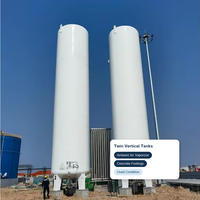 Réservoir de stockage cryogénique d'azote liquide d'occasion 30m³ à double paroi isolé sous vide avec garantie, installation et vente clé en main