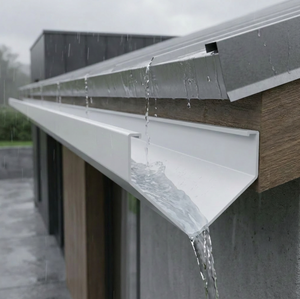 <span class=keywords><strong>Gouttière</strong></span> décorative extérieure et anti-pluie en <span class=keywords><strong>PVC</strong></span> extrudé en forme de U, installation rapide, durable, design moderne, ISO9001 - Product Image 4