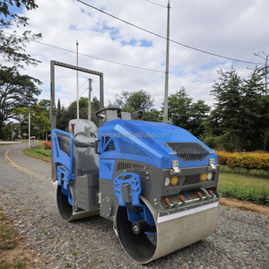 1.5Ton çift tamburlu Mini titreşimli yol silindiri Ride-On yol silindiri pompası Motor yatakları dizel motorlu küçük yol silindiri - Product Image 1