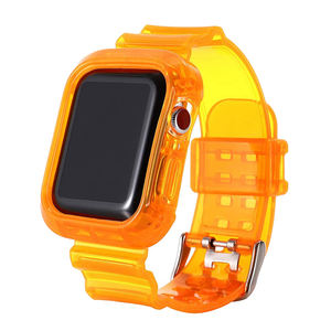 Bracelet de montre en silicone souple transparent TPU 42 mm 44 mm avec étui de <span class=keywords><strong>protection</strong></span> pour <span class=keywords><strong>Apple</strong></span> <span class=keywords><strong>Watch</strong></span> Series 6 <span class=keywords><strong>SE</strong></span> - Product Image 4