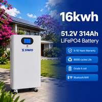 Batterie de stockage domestique hybride SAMAS Split 16kWh 51.2V 314Ah LiFePO4 CAN BMS pour installateurs et entrepreneurs