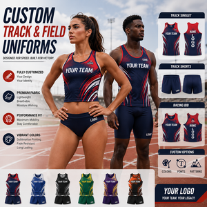 Custom Track And Field Uniforms Men <b>Women</b> Sublimated Racing <b>Singlet</b> Shorts Team Athletics Competition Kit With Name Number - Product Image 1