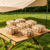 Boîte à sandwich avec couvercle et base personnalisés, boîte d'emballage à emporter en plastique transparente de luxe en deux parties