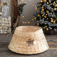 Vente directe d'usine, base de collier de sapin de Noël tissée à la main, style campagnard, jupe de sapin de Noël