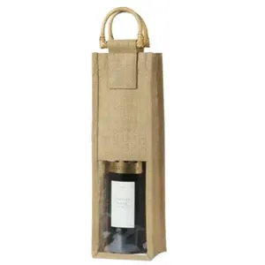 Borsa in iuta Q24851 per bottiglie - Merchandising sostenibile - Product Image 1