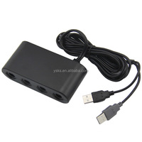 Adaptateur 3 en 1 pour contrôleur GameCubes Adaptateur 4 ports pour convertisseur USB NGC vers Wii U avec prise en charge de la fonction PC Turbo