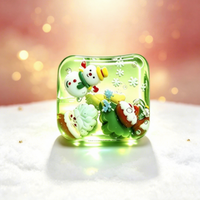 Jouets Squishy Transfrontaliers de Noël : Blocs Anti-Stress en Caoutchouc en Forme de Sucre de Malt et de Glaçons, Père Noël, à Rebond Lent
