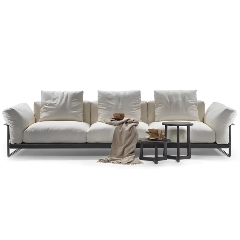 Jujiajj S10 — canapé en fer forgé au style nordique, en latex, salon, trois personnes, ligne droite, minimaliste