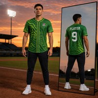 Jersey Baseball Custom Grosir Motif Garis Bergelombang Cepat Kering Bernapas Kancing Depan Poliester Sublimasi Seragam Tim Atasan