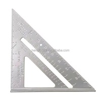 Règle triangulaire impériale en argent de 7 pouces, règle d'angle épaissie à 90 degrés, règle d'angle droite en alliage d'aluminium pour le travail du bois