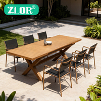 Ensemble de table à manger extérieure moderne en métal pour restaurant et hôtel avec un design écologique résistant aux UV