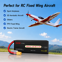 بطارية ليثيوم بوليمر للطائرات بدون طيار عالية التفريغ 4S 14.8V 3000mAh 60C، مخصصة لسباقات FPV وطائرات التحكم عن بعد، مع موصل مخصص