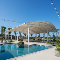 Tente de couverture de piscine extérieure sur mesure en PVDF à grande portée, auvent pare-soleil, structure de tente à membrane tendue pour parc et villa