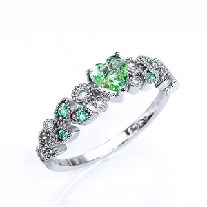 Anillos de Circonia Cúbica en Forma de Corazón F809 con Engaste Pavé, Gema Creada en Laboratorio, Anillo de Moda para Mujer, Joyería de Regalo - Product Image 2