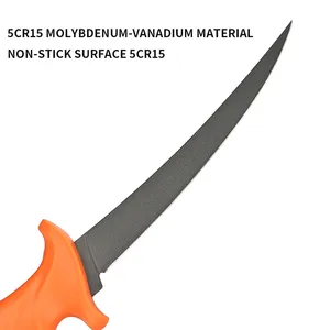 Booms มีดตกปลาอเนกประสงค์7นิ้ว, อุปกรณ์ตกปลาสแตนเลสเนื้อนุ่มกันลื่นมีดสำหรับกลางแจ้ง - Product Image 5