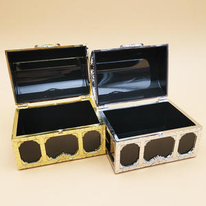 Boîte à bonbons élégante de style européen, dorée et argentée, ajourée, pour cadeau de mariage ou souvenir de fête - Product Image 3