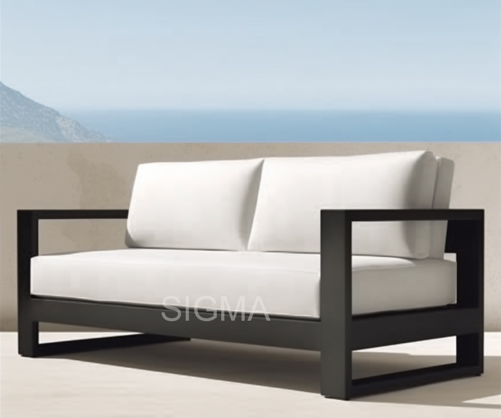 Modern Design Patio Furniture Double Sofa Luxury Aluminum Garden Outdoor Sofa Set