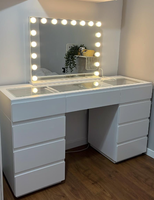 Meuble de toilette moderne à miroir LED, avec 9 tiroirs, réglable, pour chambre à coucher, vente chaude, personnalisation