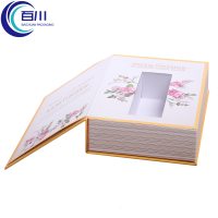 Caja de Regalo Personalizada con Forma de Libro, Impresión de Logotipo y Patrón, con Bandeja Interior para Productos de Maquillaje o Cuidado de la Piel