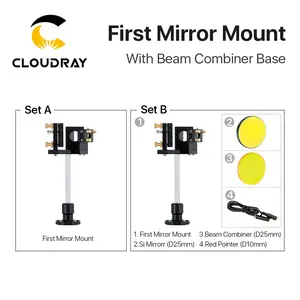 CloudrayCL98レーザー機械部品ビームコンバイナーベース/ビームコンバイナーセット/EシリーズCo2レーザーマシン用第1ミラーマウント