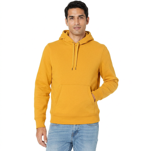 Nouvel Arrivage – Sweat à Capuche Homme Hiver Demi-Zip Oversize Qualité Premium 100% Coton Velours Jaune Uni Respirant Streetwear Personnalisable - Product Image 1