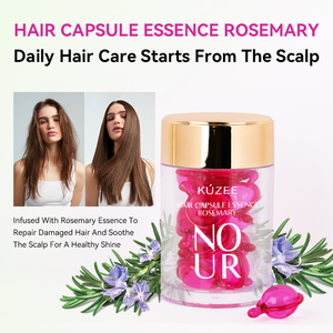 Capsules d'huile <span class=keywords><strong>de</strong></span> romarin biologique naturelle, vitamine E, huile d'avocat, adoucissent les cheveux rêches et secs, soulagent les démangeaisons du cuir chevelu, étiquette personnalisée - Product Image 1